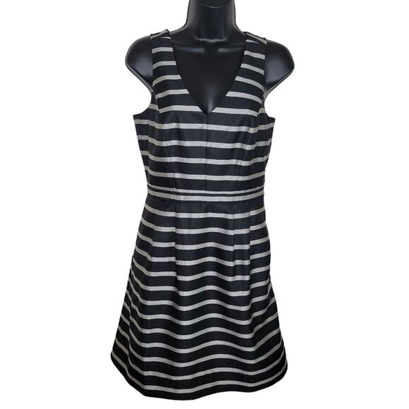 J. CREW Nwt striped metallic jaquard dress size 2 - Picture 1 of 10